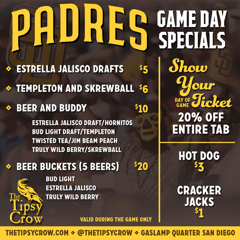 Padres Game Day Specials