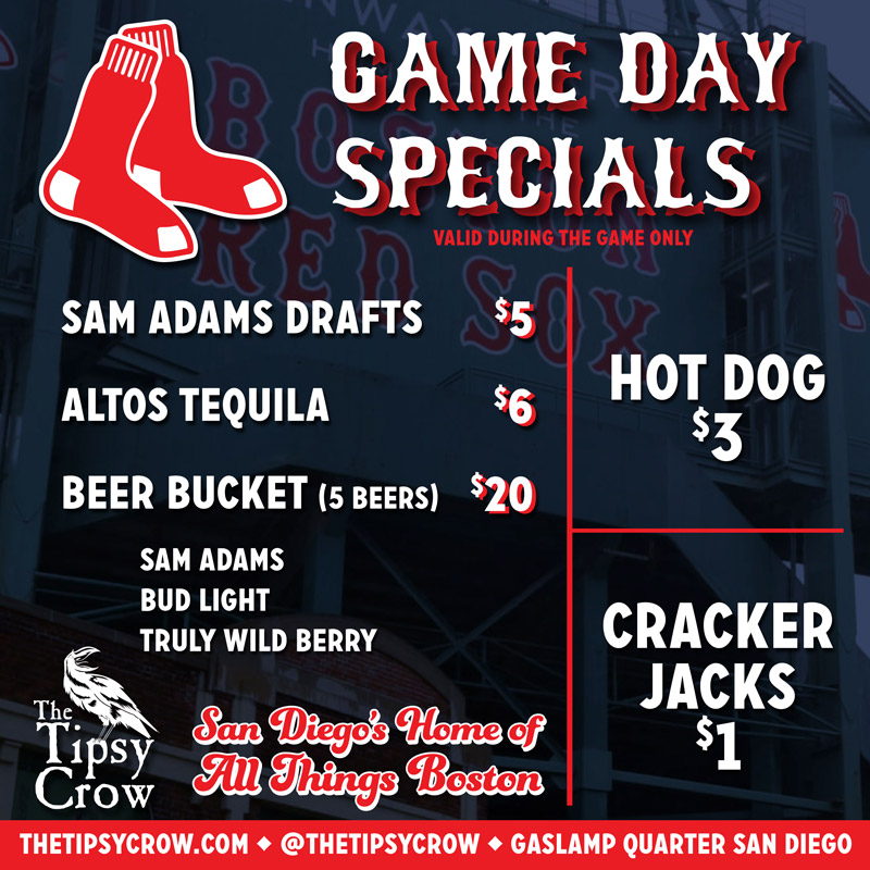 Red Sox Game Day Specials